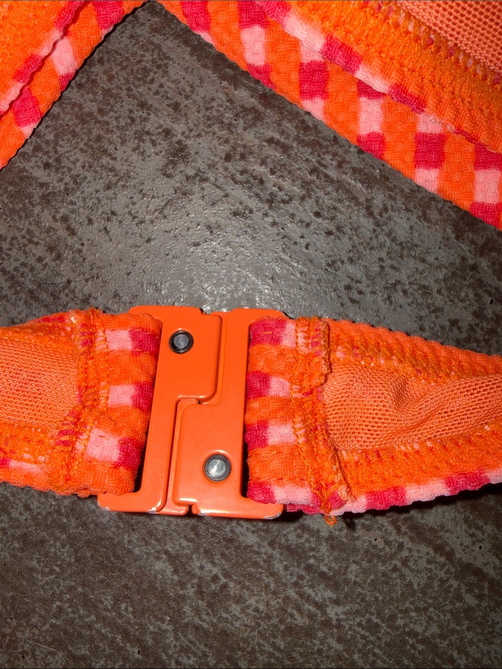 Sea level Australia Bright Red and Pink Check Bikini Top - Picture 4 of 9